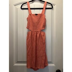 Forever 21 Women’s Cutout Waist Open Back Top Casual Party Dress Sz M Orange